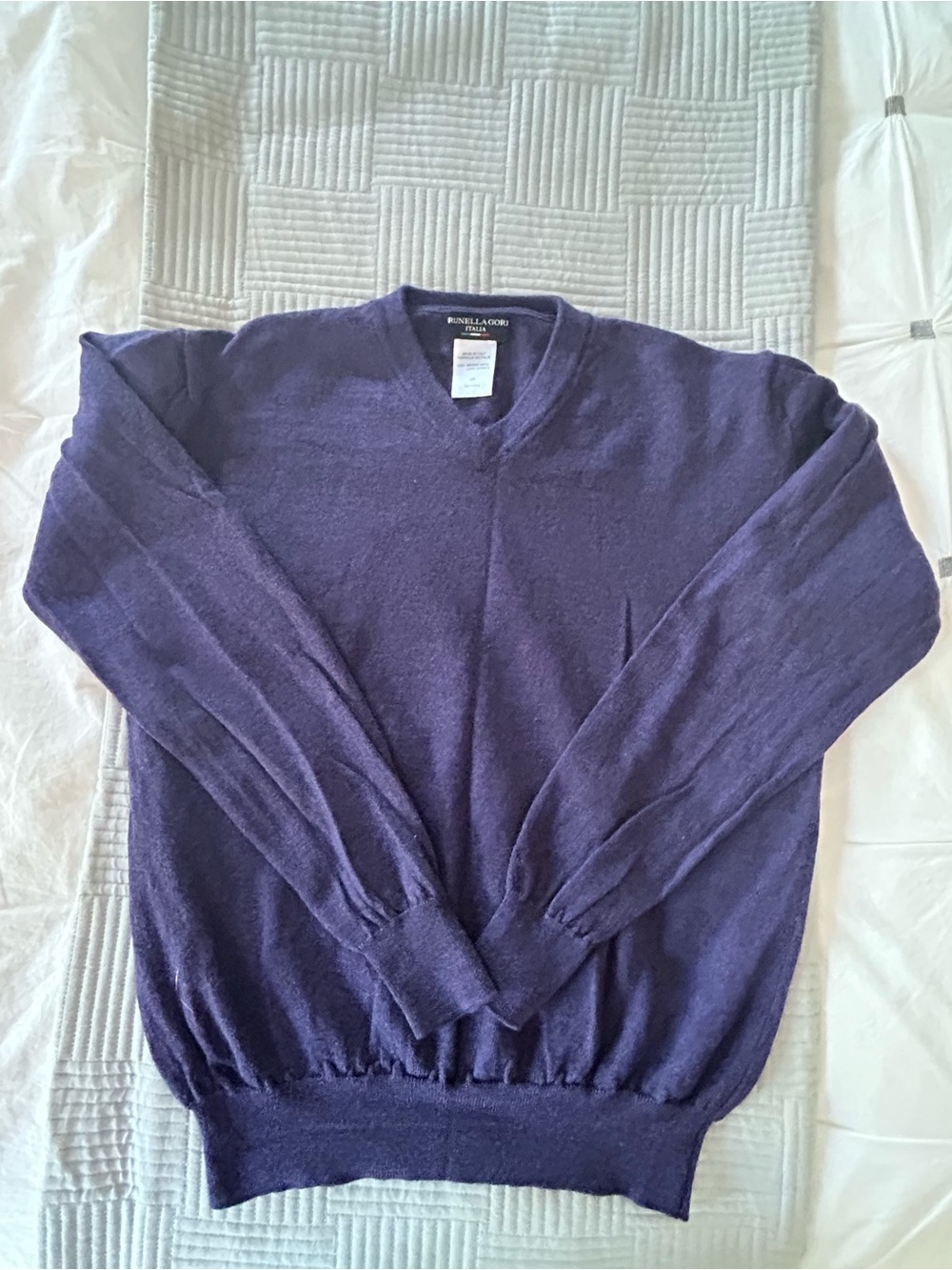Men's Purple V-Neck Sweater
